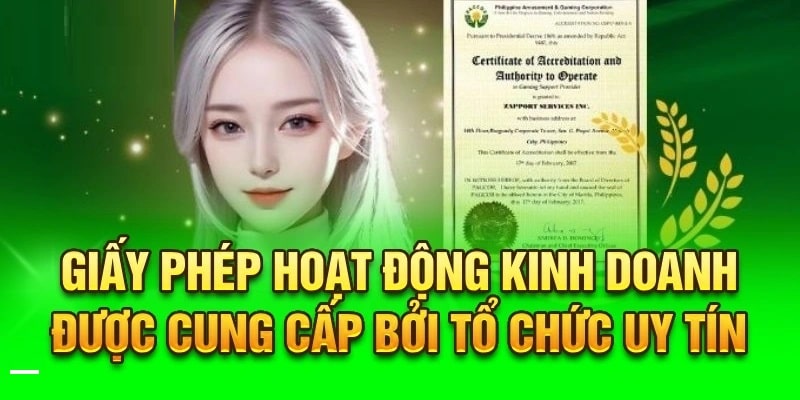 Giấy phép từ cơ quan uy tín